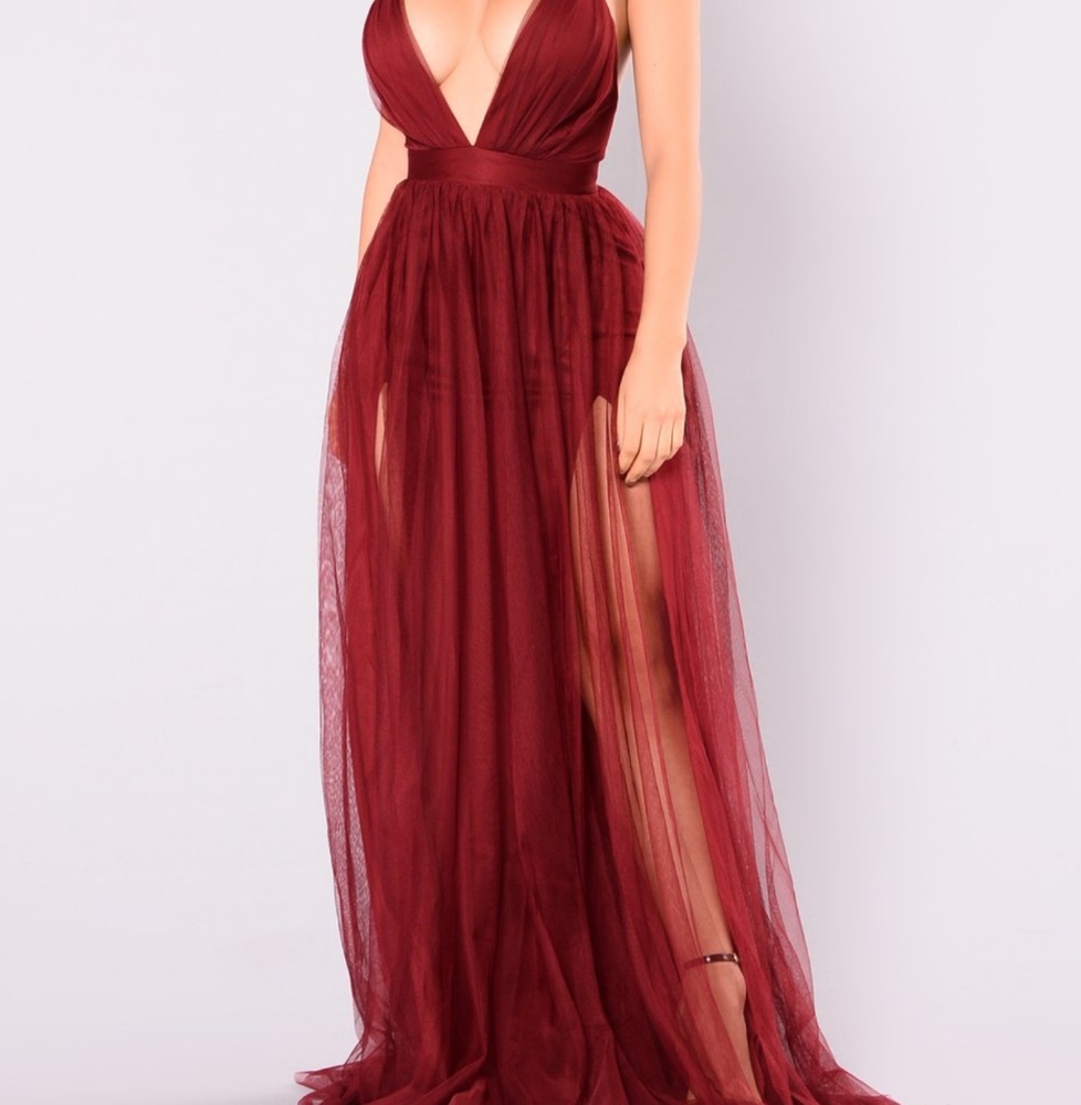 Burgandy Fashion Nova Dress